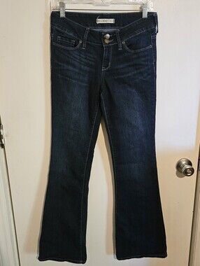 Bullhead Black Women’s Flare Jeans Juniors 9R Mid Rise Dark Wash Stretch